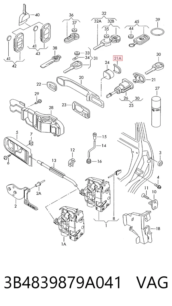 Накладка ручки двери 3B4839879A041 VAG
