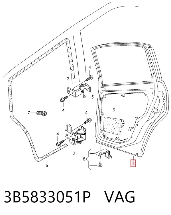 Дверь задняя левая Volkswagen Passat B5