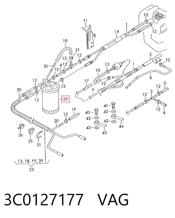 Топливный фильтр 3C0127177 VAG