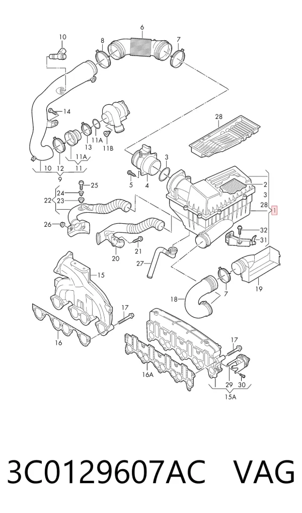 Корпус фильтра 3C0129607AC VAG