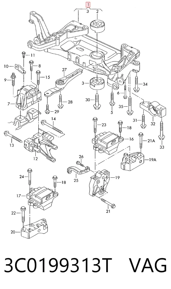 Подрамник передний 3C0199313T VAG