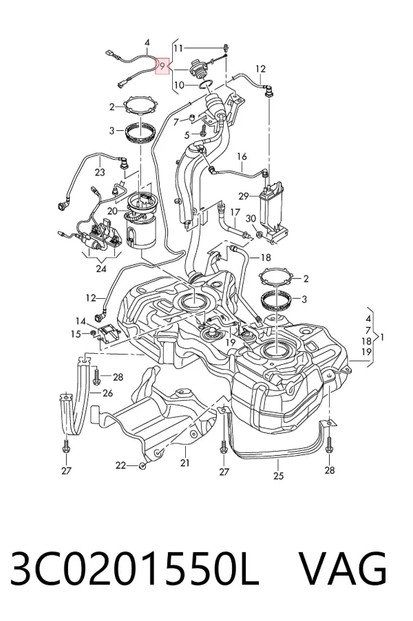 Крышка бензобака 3C0201550L VAG