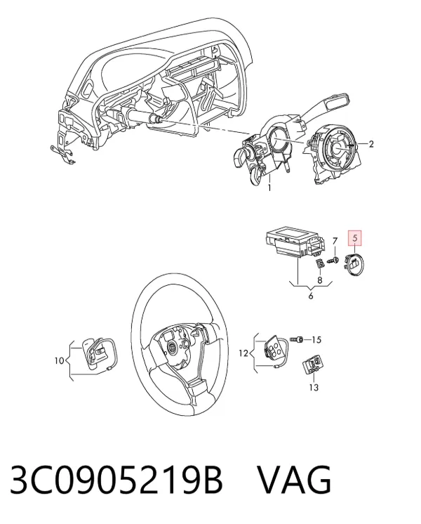 Кнопка старт-стоп 3C0905219B VAG