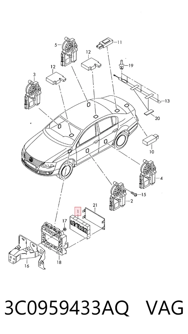 Блок комфорта 3C0959433AQ VAG