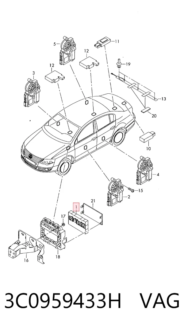 Блок комфорта 3C0959433H VAG