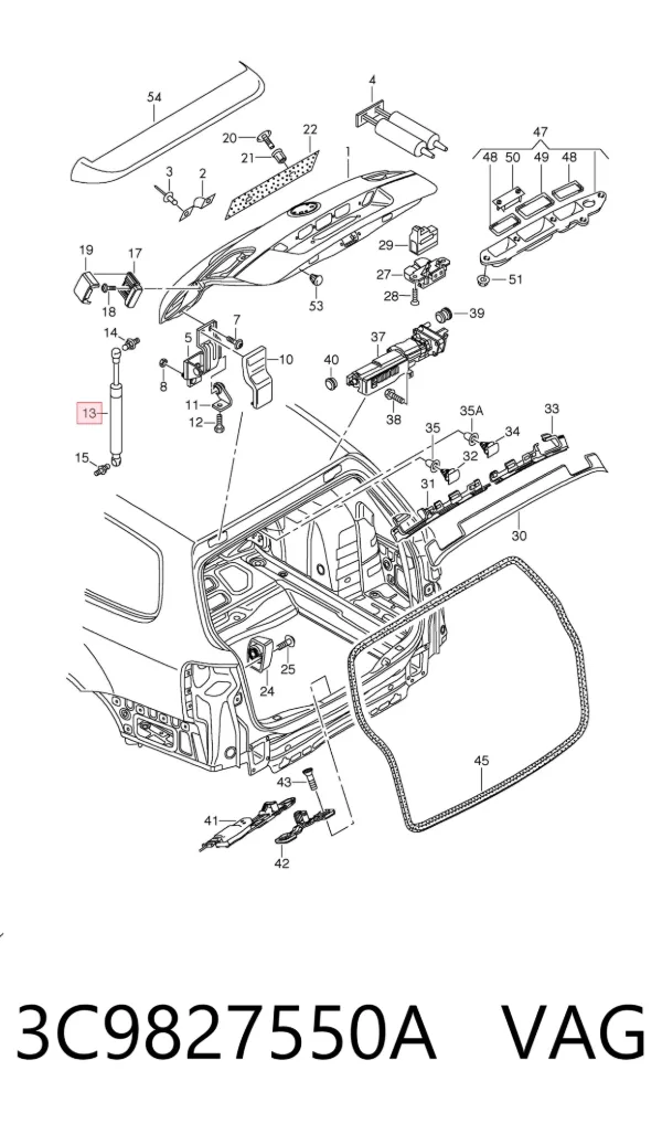 Амортизатор багажника 3C9827550A VAG