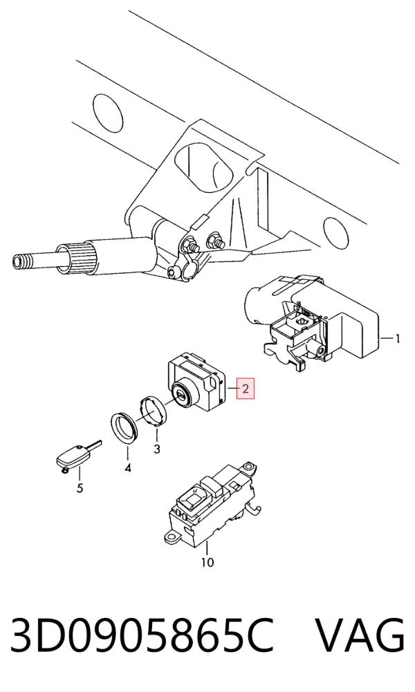 Замок зажигания 3D0905865C VAG