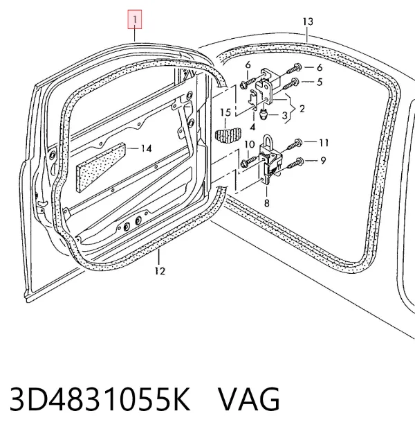 Дверь передняя левая 3D4831055K VAG