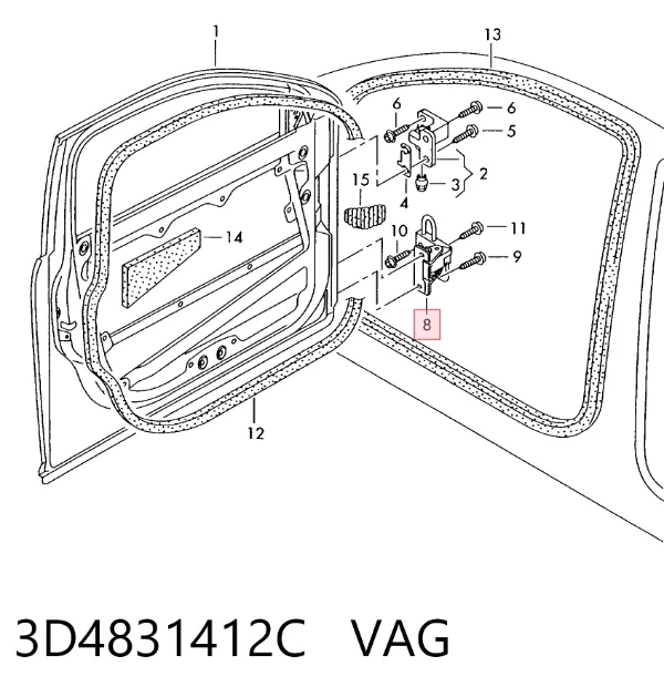 Петля двери передней правой 3D4831412C VAG