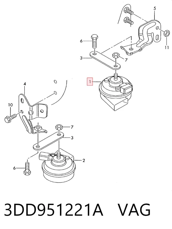 Звуковой сигнал 3DD951221A VAG