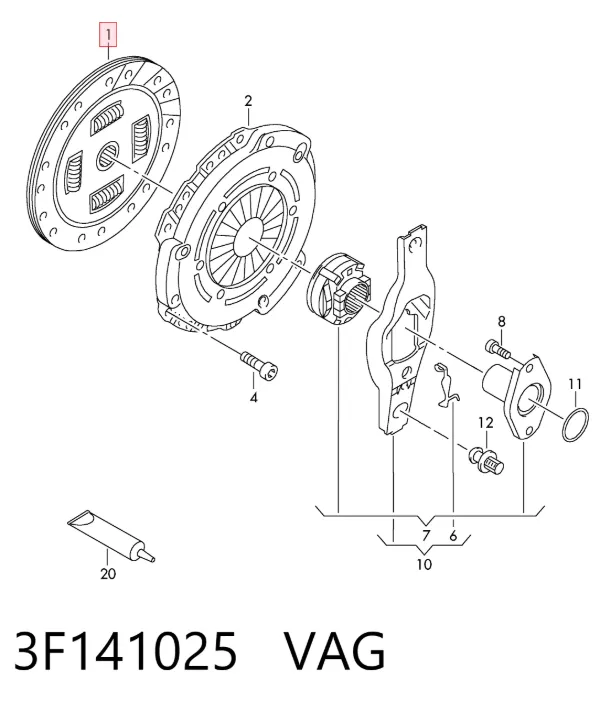 Корзина сцепления 3F141025 VAG