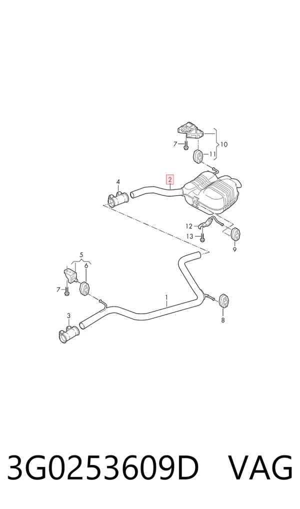 Глушитель задний 3G0253609D VAG
