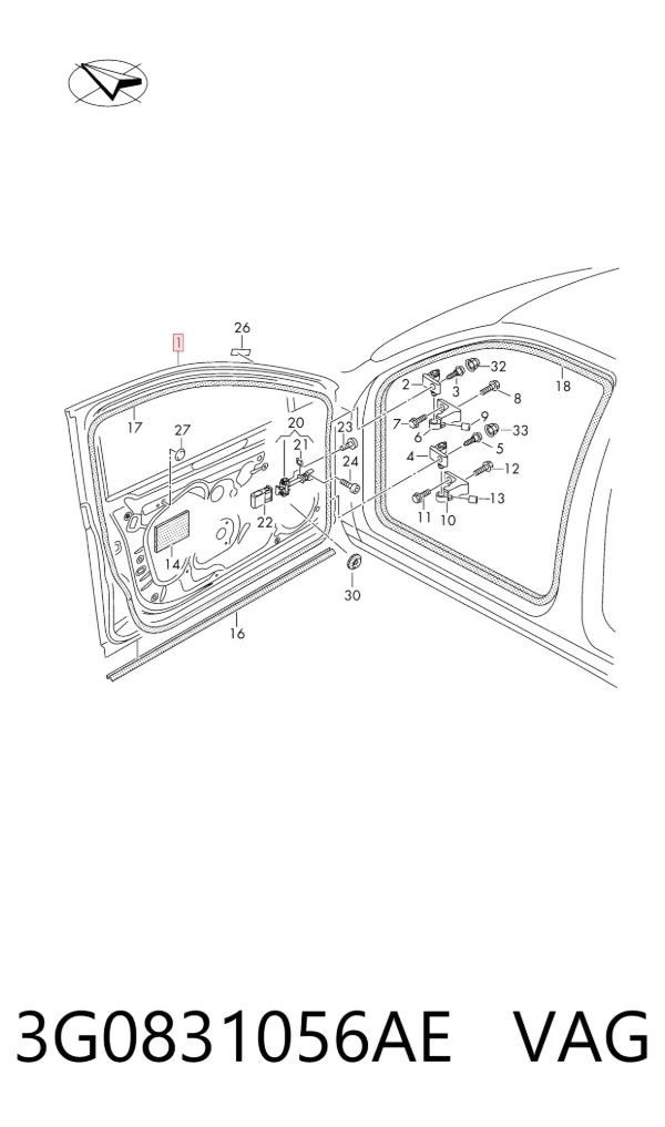 Дверь передняя правая 3G0831056AE VAG