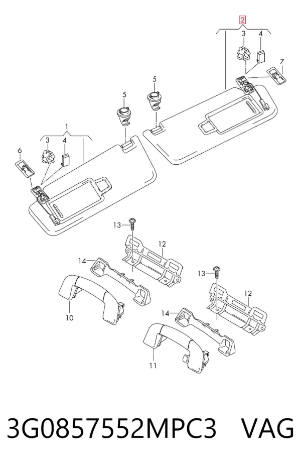 Солнцезащитный козырек 3G0857552MPC3 VAG