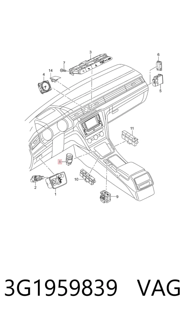 Кнопка старт-стоп 3G1959839 VAG