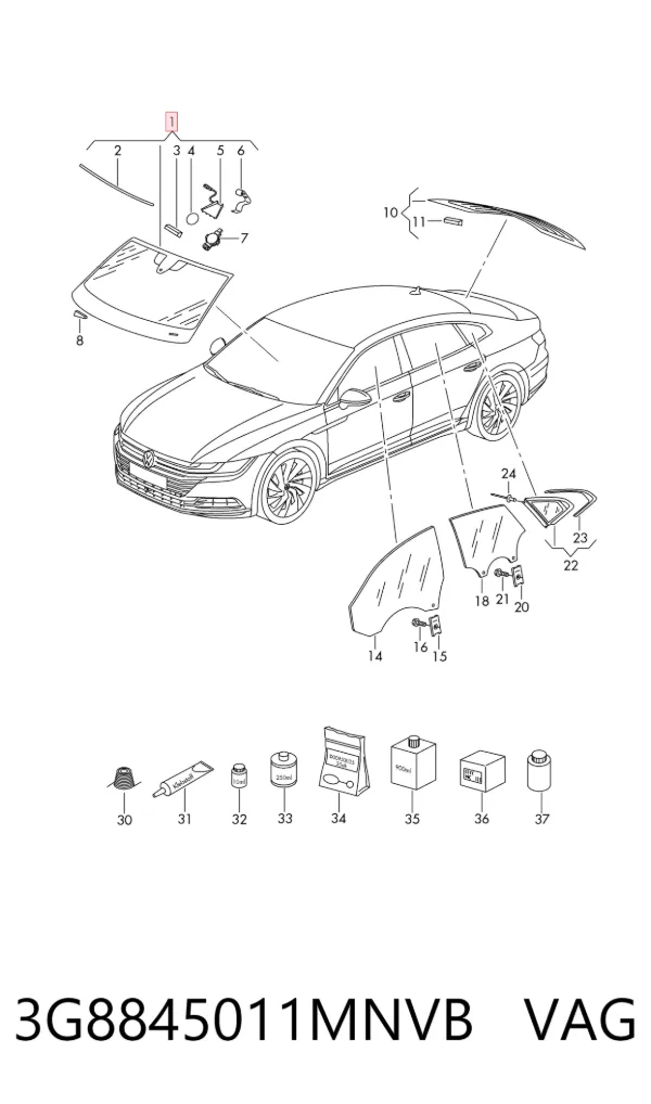 Лобовое стекло 3G8845011MNVB VAG