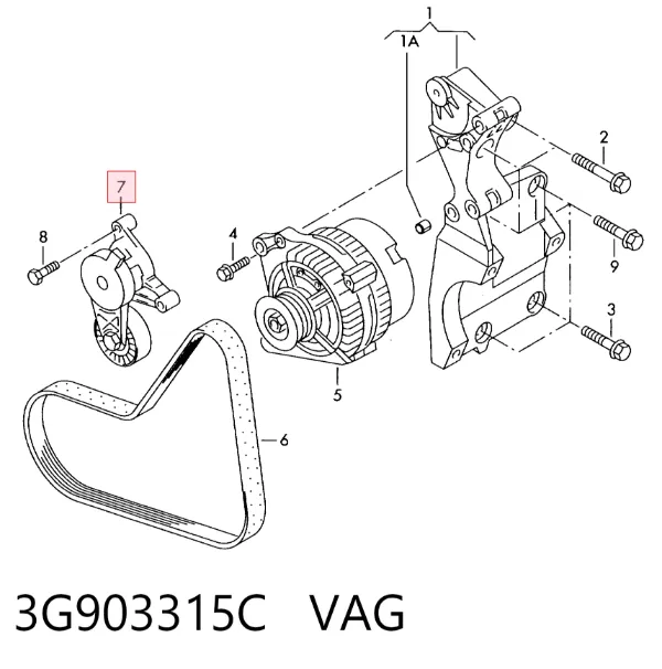 Натяжитель приводного ремня 3G903315C VAG