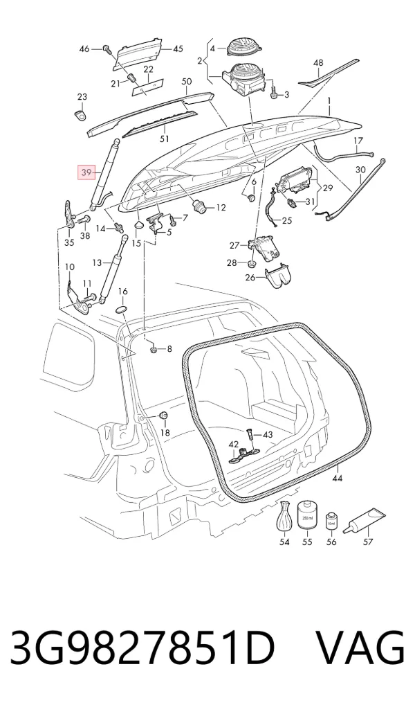 Амортизатор багажника 3G9827851D VAG