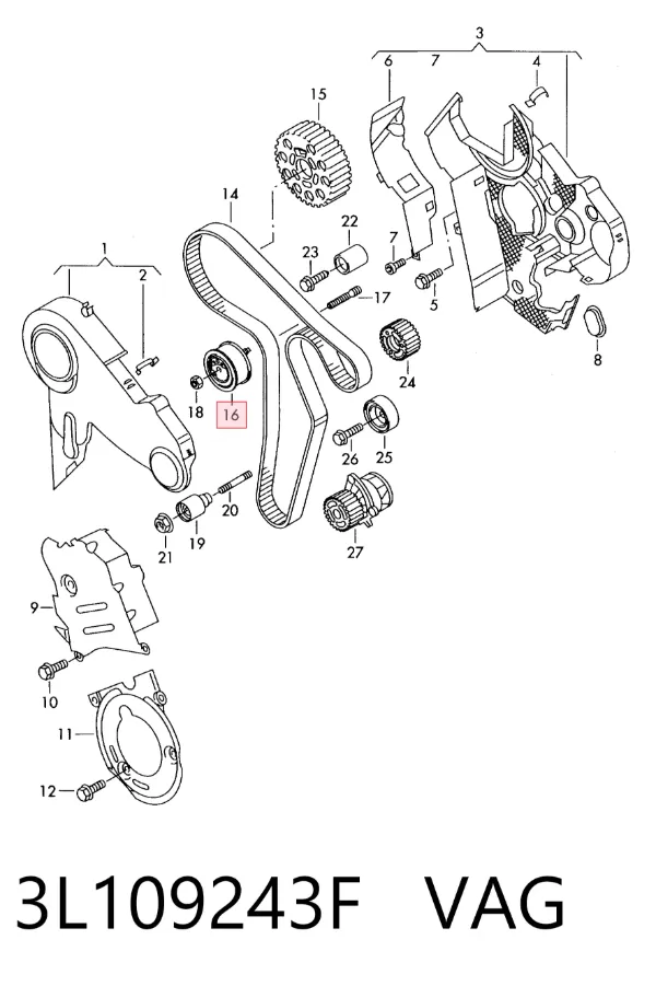 Ролик ГРМ 3L109243F VAG