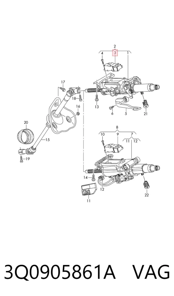Электронный модуль рулевой колонки 3Q0905861C Bentley