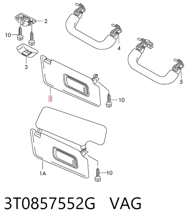 Солнцезащитный козырек 3T0857552G VAG