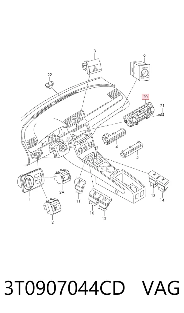 Блок управления кондиционером 3T0907044CD VAG