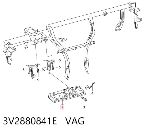Подушка безопасности защиты коленей 3V2880841E VAG