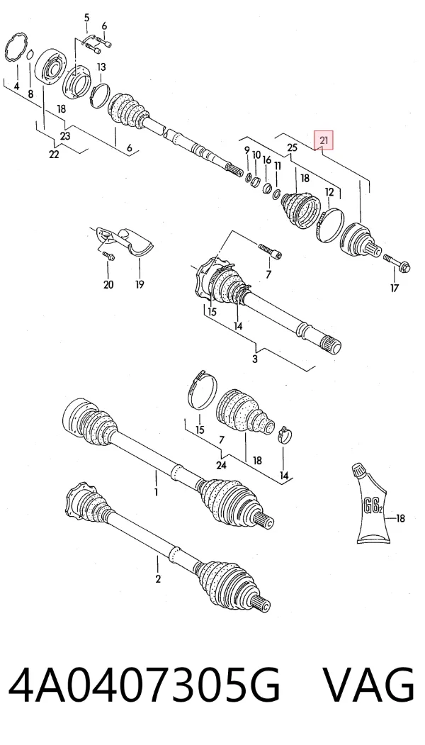 ШРУС наружный передний 4A0407305G VAG
