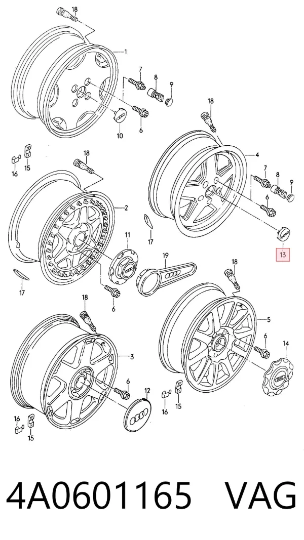 Колпаки 4A0601165 VAG