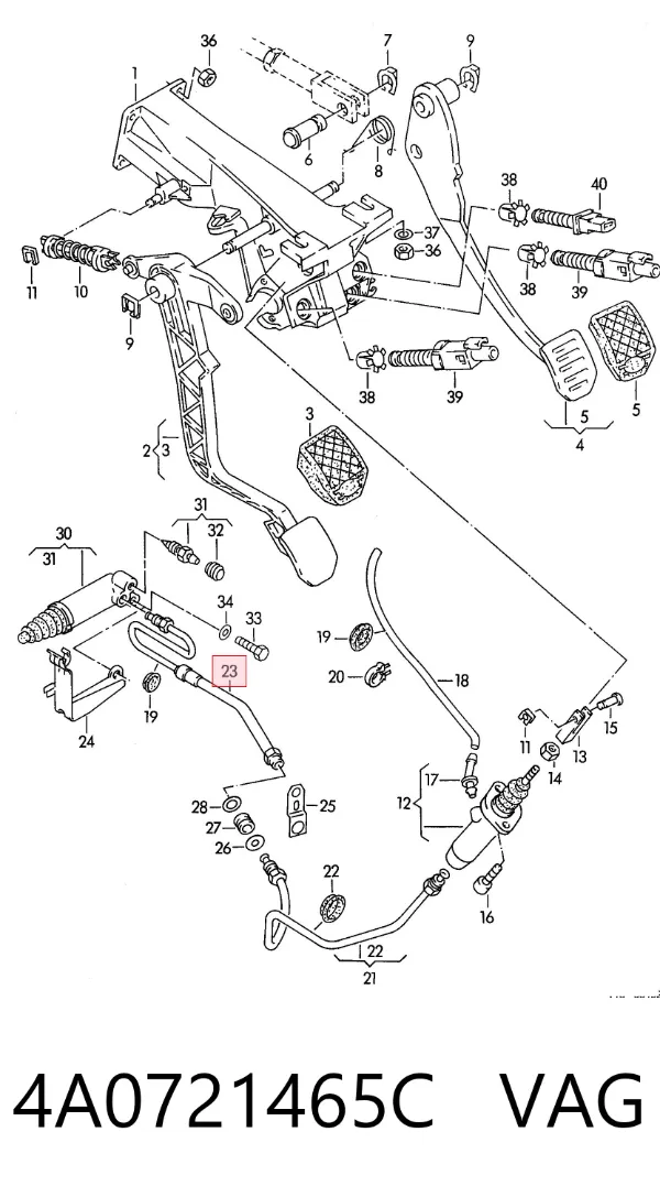 Шланг сцепления 4A0721465C VAG