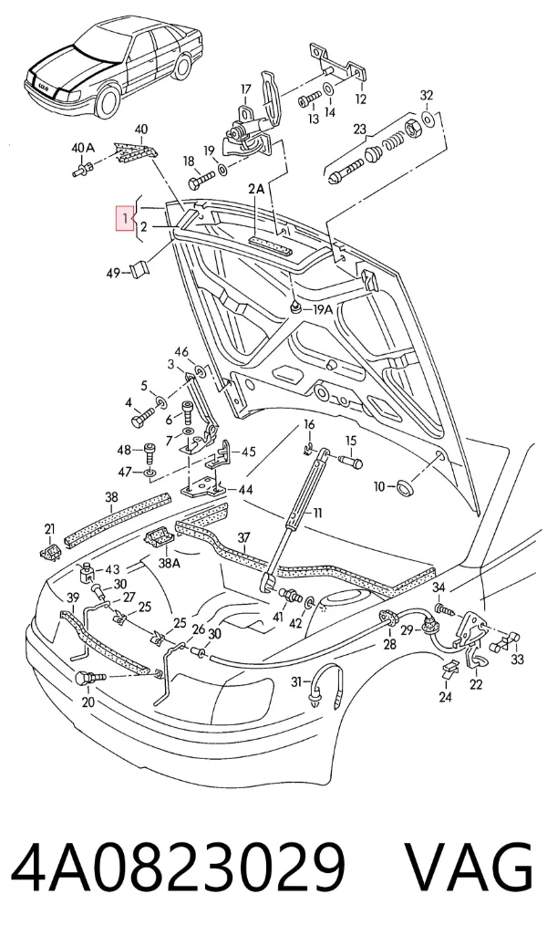 Капот 4A0823029 VAG