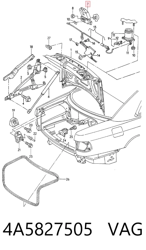 Замок багажника Audi A8 D2