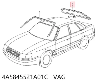 Молдинг стекла заднего VAG 4A5845521A01C