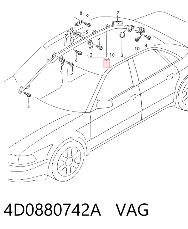 Шторка боковая, правая 4D0880742A VAG