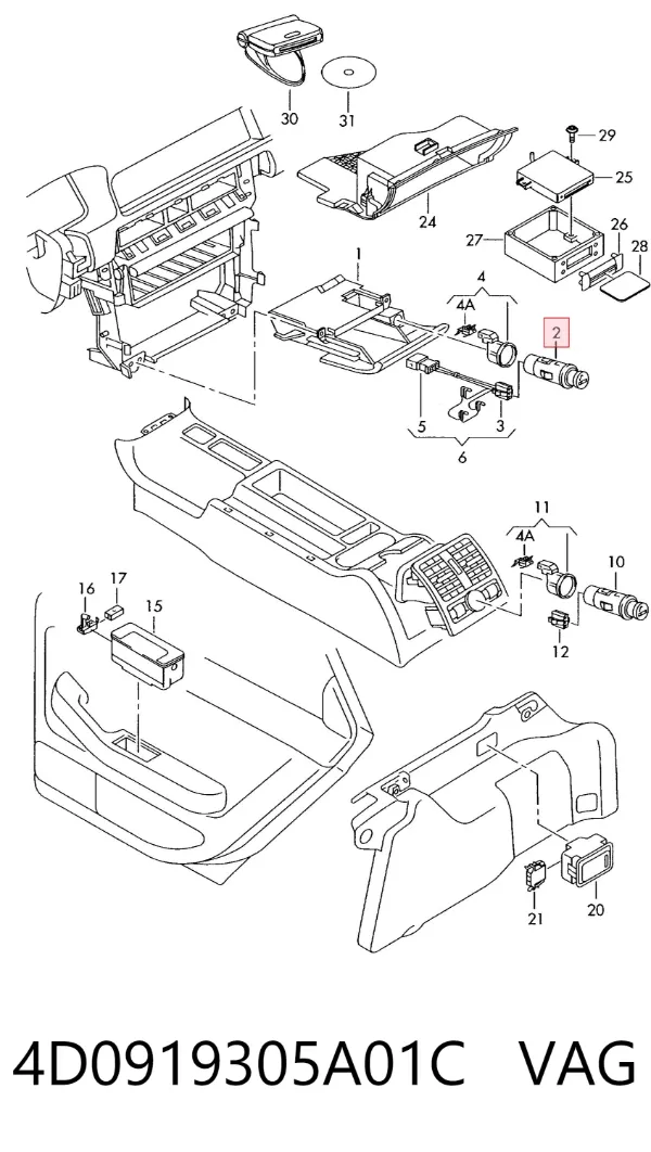 Прикуриватель Audi 80 B3
