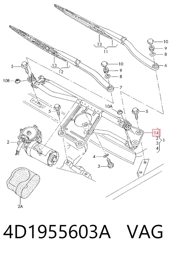 Трапеция дворников 4D1955603A VAG