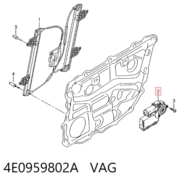 Мотор стеклоподъемника двери задней правой 4E0959802A VAG
