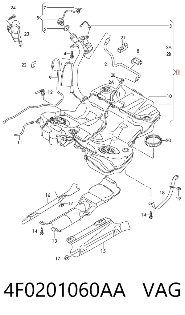Бензобак 4F0201060AA VAG