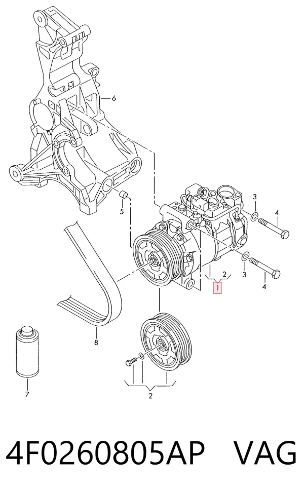 Компрессор кондиционера 4F0260805AP VAG