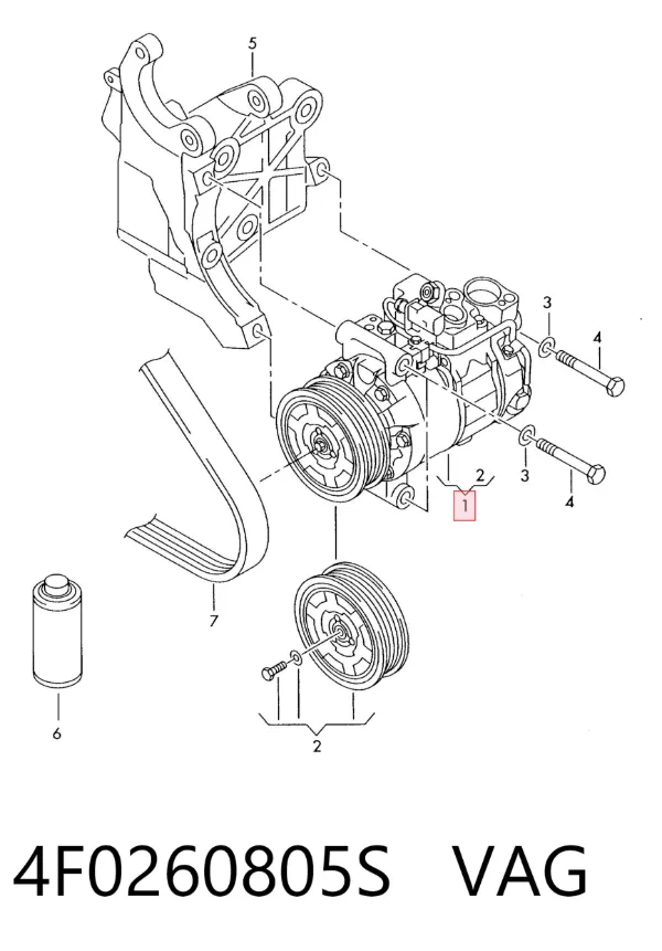 Компрессор кондиционера 4F0260805S VAG