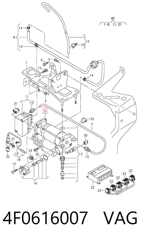 Компрессор пневмоподкачки (амортизаторов) 4F0616007 VAG