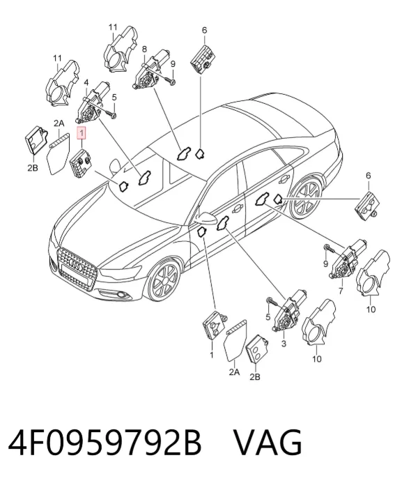 Блок комфорта передней двери 4F0959792B VAG