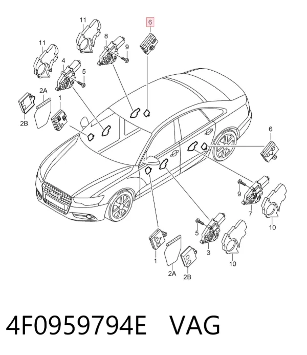 Блок комфорта задней двери 4F0959794E VAG