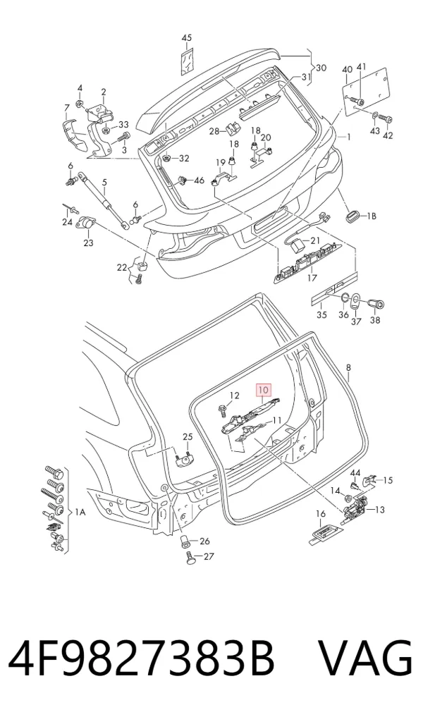 Актуатор замка багажника 4F9827383B VAG