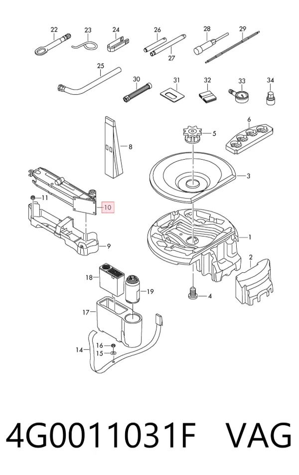 Домкрат 4G0011031F VAG