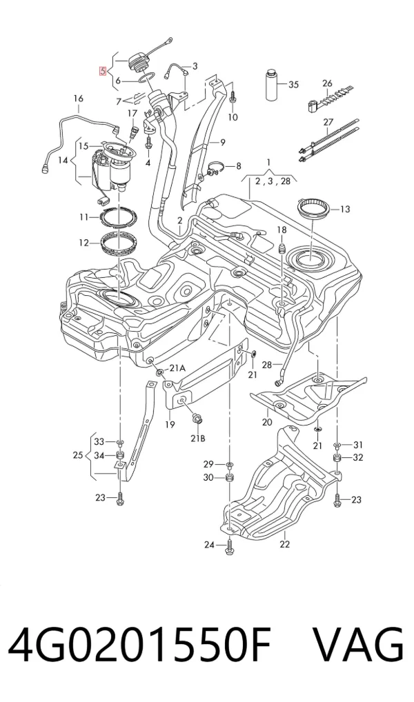 Крышка бензобака 4G0201550F VAG