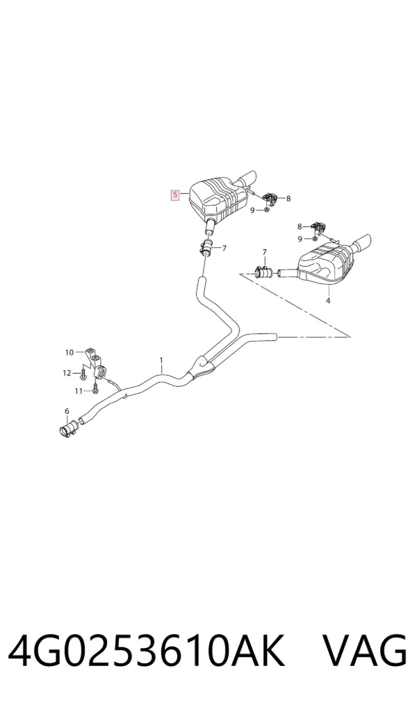 Глушитель задний 4G0253610AK VAG