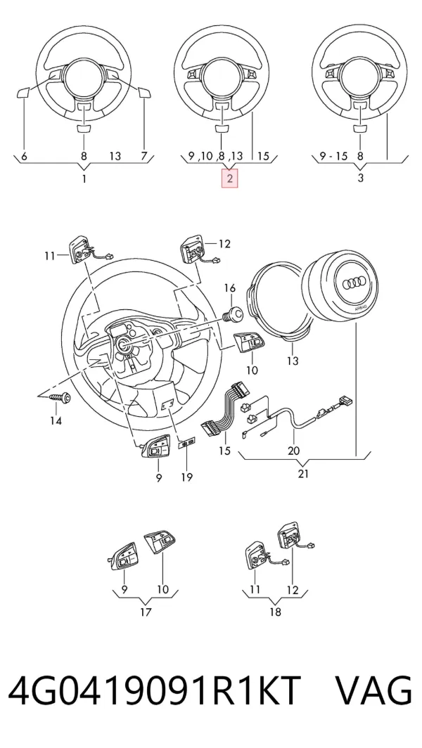 Руль 4G0419091R1KT VAG