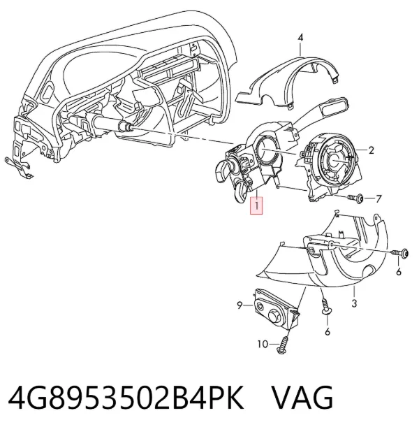 Подрулевой переключатель 4G8953502B4PK VAG