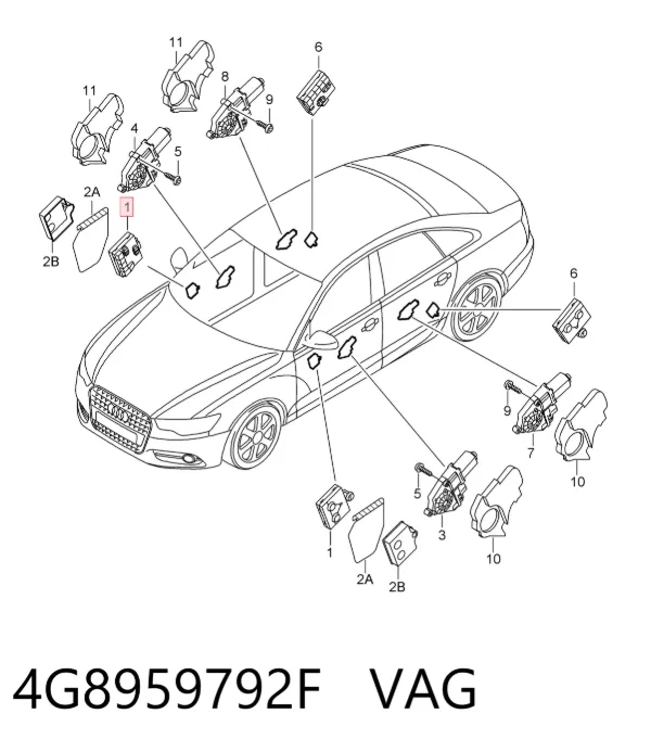 Блок комфорта передней двери 4G8959792F VAG